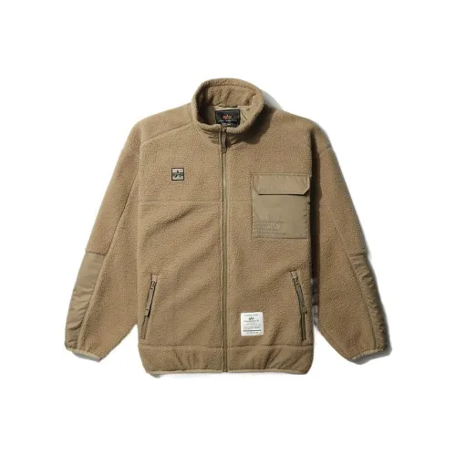 Alpha Industries Свободный крой Утолщенный And Флисовая подкладка Куртка Весенний-Осенний Зимний Мужской Коричневый