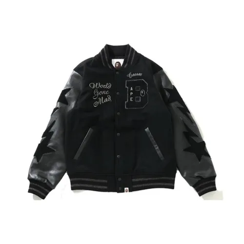 A BATHING APE Head Series Бейсбольная куртка Мужской Черный