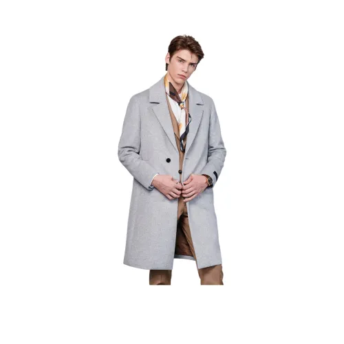 JODOLL Light Gray Men's Coat JODOLL Светло-серый мужской пальто