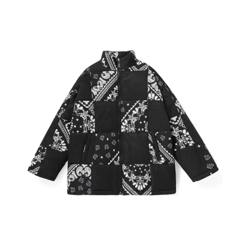 XXGOGO Мультяшный Буква Воротник-стойка Свободный крой Пуховая куртка Унисекс