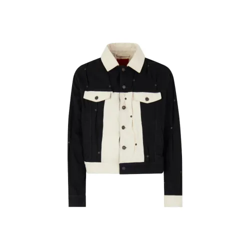 KUSIKOHC FW24 Denim Jacket Unisex Black White KUSIKOHC FW24 Деним Куртка Унисекс Черный Белый