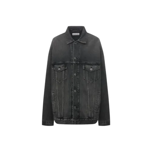 Balenciaga Denim Jacket Loose Fit Men's Black