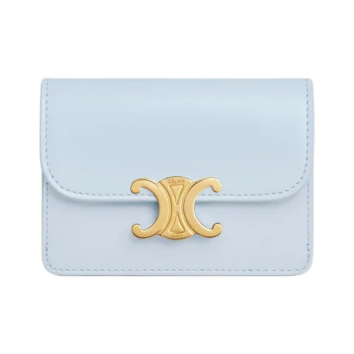 CELINE Triomphe Коровья кожа Держатель для карт Женский Светло-синий