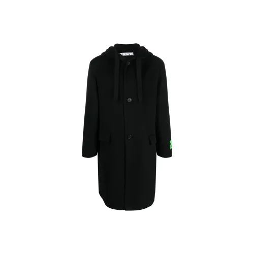 Off Белый Черный Мужское Пальто