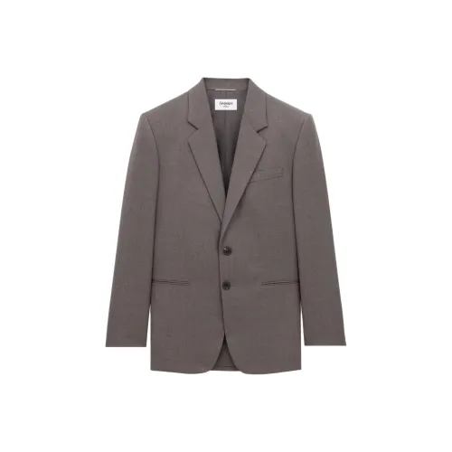 SAINT LAURENT Бизнес-костюм мужской коричневый