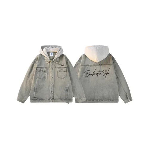 BENDL'S Деним Куртка Весна и Осенний Унисекс Желтый Грязь