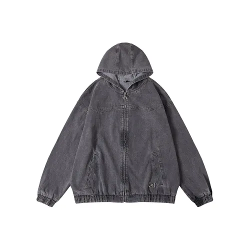 N Max Черный деним промытый черный унисекс джинсовые куртки