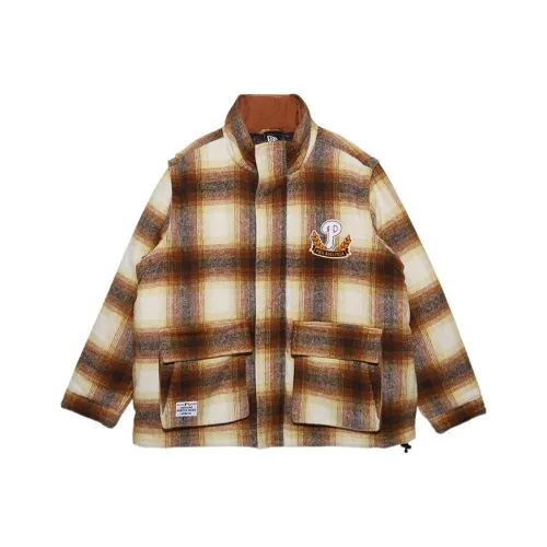 New Era Хлопковый пуховик Унисекс Коричневый