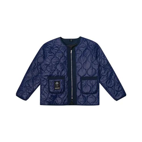 WAYNEXZAVIER Однотонный Без воротника Свободный крой Утолщенный хлопковый пуховик Унисекс