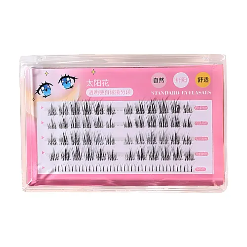 SHANGYELAMEILA Естественный Длинный Твердый Фьюжн Завивающие Искусственные Веки Одиночный Кластер Одноразовый