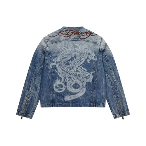 ED HARDY X Trapstar Collaboration FW24 Denim Jacket Unisex Blue
