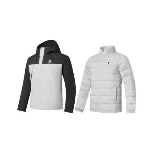 QIAODAN Mountain God Series Черный/Свет Лесной мшистый Серый Мужской Ветровки