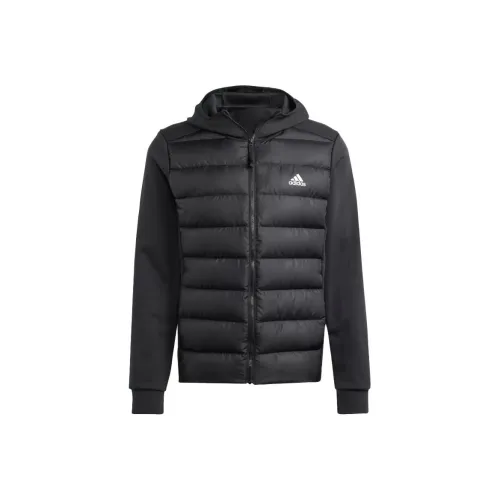 Adidas Essentials Hybrid Down Hooded Jacket Coat Men's Black