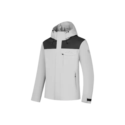 QIAODAN Mountain God Series Водонепроницаемый и Ветрозащитный для Сохранения тепла Ветровка Мужская Светлый Лесной мшистый Серый Черный