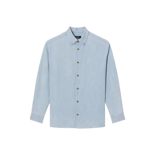 A.P.C. Joint Paragraph Светло-Синие Мужские Рубашки