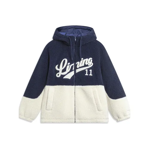 LINING Sports Fashion Collection Хлопковый пуховик унисекс Темно-морской синий