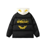 Чёрный хлопковый пуховик