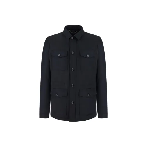 Canali FW24 Куртки и Пальто Мужской Синий