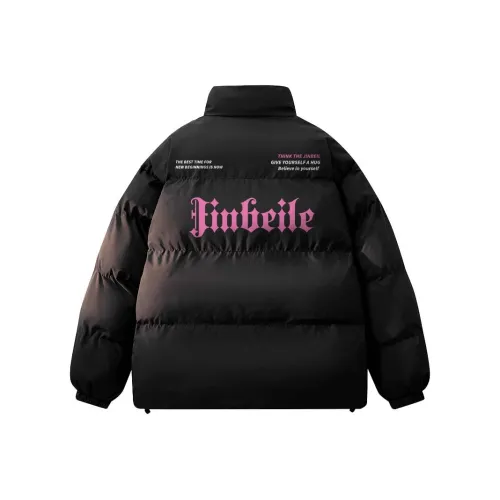 JINBEILE Хлопковый пуховик унисекс черного цвета