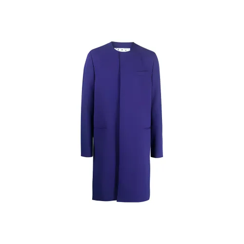 Off Белый Электрическое свечение Фиолетовый Мужское пальто