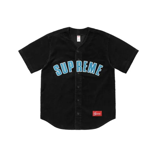 Supreme SS18 Вельвет Баскетбольная Джерси Черная Бейсбольная Куртка Унисекс Черная Сезон возвращения в школу