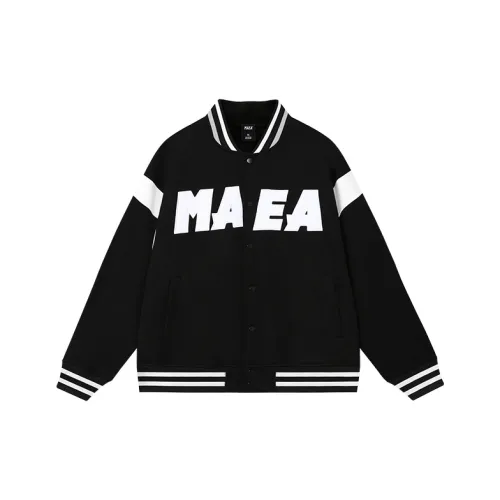 MAEA Буква Stripes Бейсбольный воротник Свободный крой Хлопковый пуховик Унисекс