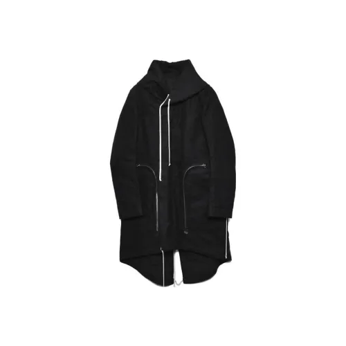 RICK OWENS совместное брендирование Черное мужское пальто