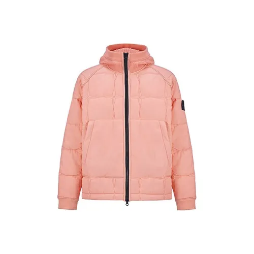 STONE ISLAND Хлопковый пуховик Мужской Темно-розовый
