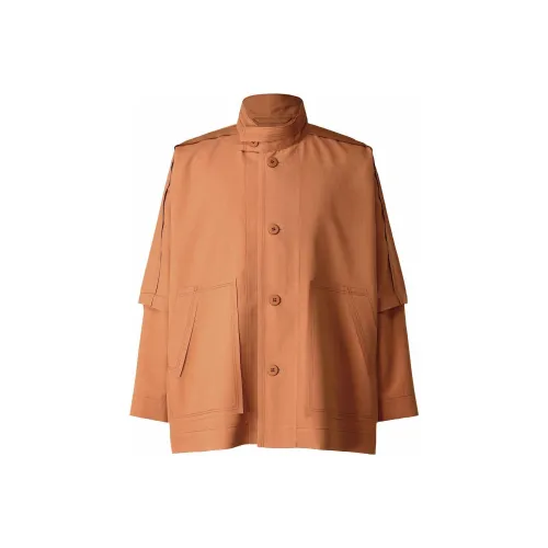 Homme Plissé Issey Miyake Терракота Оранжевый Мужской Пальто