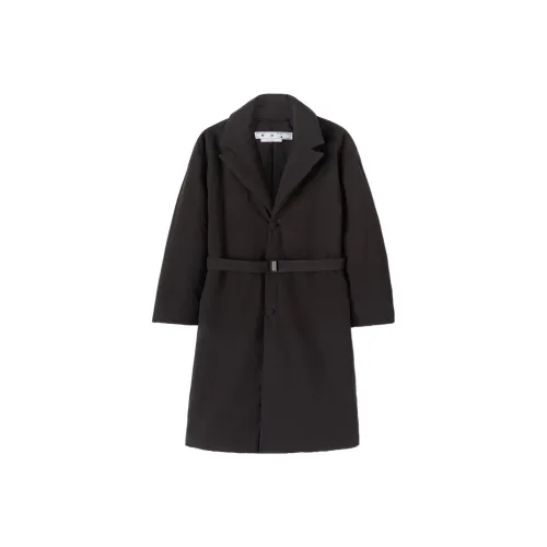 Off Белый Черный Мужское Пальто