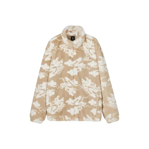 Skechers Новый год S Цвет Бархат Feel Пальто Унисекс Хаки Основа с Драконьим узором Полный принт