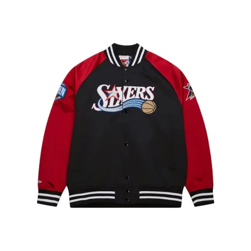 Mitchell Ness Philadelphia 76ers Черные Мужские Куртки