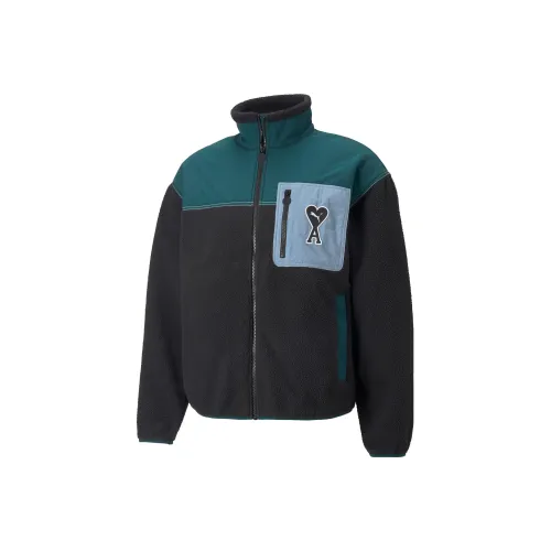 PUMA X Ami Co Branded Series Мшисто-зеленый Мужской Бархатные куртки