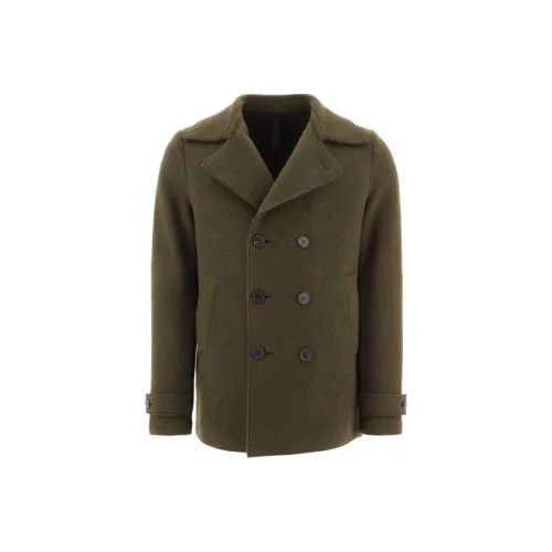 HARRIS WHARF LONDON Olive Green Мужское Пальто