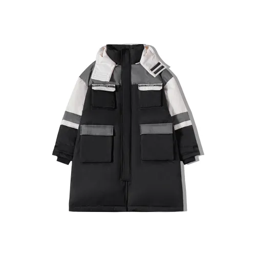 N Max Съемный капюшон свободный крой длина пуховик унисекс