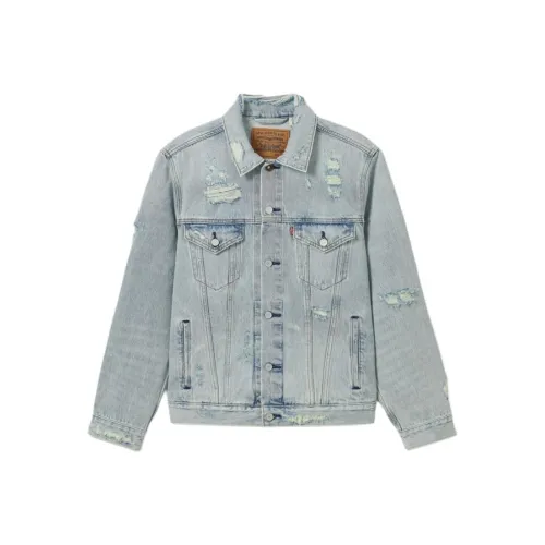 Levis Светло-Синие Мужские Джинсовые Куртки