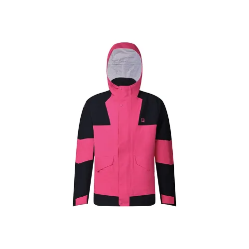 FILA Водонепроницаемый Термостойкий Холодостойкий Ветровка Мужской Яркий Розовый Красный