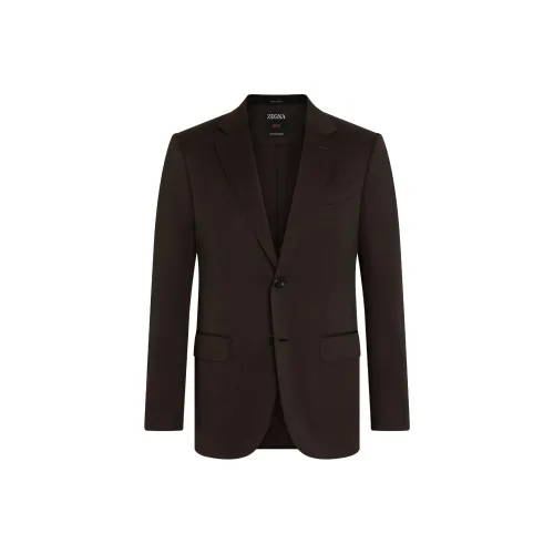 Zegna SS25 Бизнес-костюм Пальто Мужской Кедр Коричневый