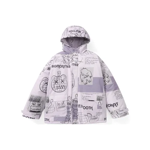 BT FW22 Хлопковый пуховик Унисекс Розовый Фиолетовый