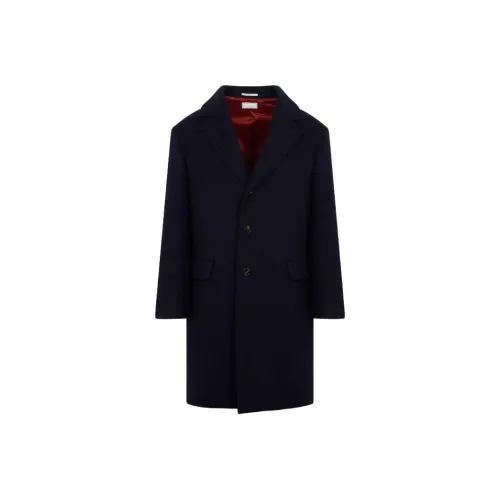 BRUNELLO CUCINELLI Темно-синий Мужское пальто