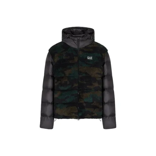 EMPORIO ARMANI EA7 FW22 Хлопковый пуховик Мужской Черный