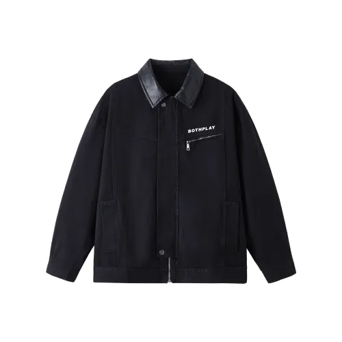 BOTH PLAY Denim Jacket Unisex Black