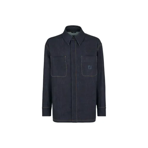 FENDI Selleria Denim Jacket Men's Blue