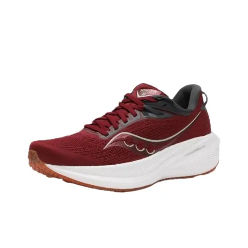 Saucony Triumph Victory 21 Амортизация Износостойкий Низкий Топ Повседневные Тренировочные Беговые Кроссовки Мужские Красные