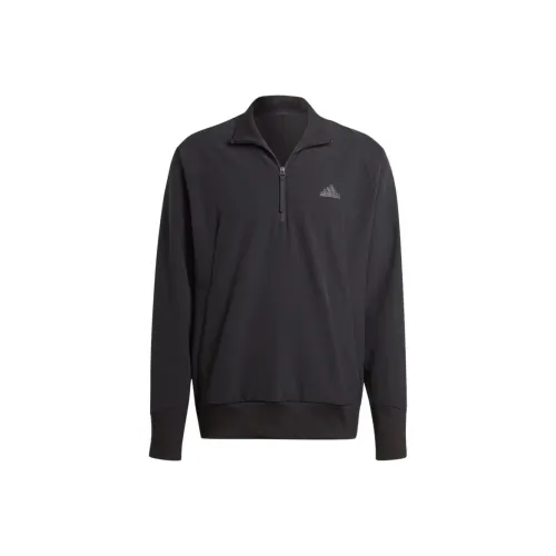 Adidas Z.N.E. Вязаные ткани Quarter Zip Толстовка Куртки Пальто Мужской Черный