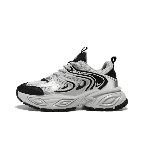 BANGNEY Винтаж Mecha Shoes Легкий Увеличение Высоты Поддержка Дышащий Низкий Топ Толстая Подошва Кроссовки Унисекс