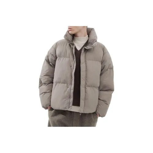 UNIQLO FW23 U Series Пальто Хлопковый пуховик Мужской Светлый Бежевый