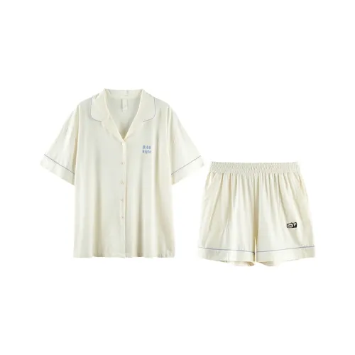 Q'NIANMA Пижамный комплект женский светлый бежевый абрикос