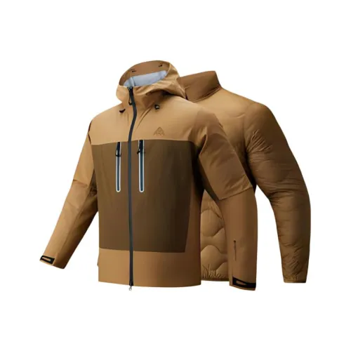 ANTA Водонепроницаемый и Ветрозащитный для сохранения тепла Ветровка Мужская Коллаборация с Tangerine Коричневый Коричневый Дуб
