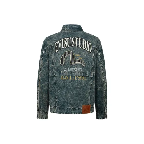 EVISU Denim Куртка Мужская Темно-синяя